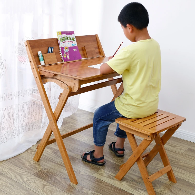 74x51x93cm mesa dobrável para crianças mesa de estudo flip escrivaninha qualidade bambu mesa de estudante totalmente equipada mesa dobrável simples