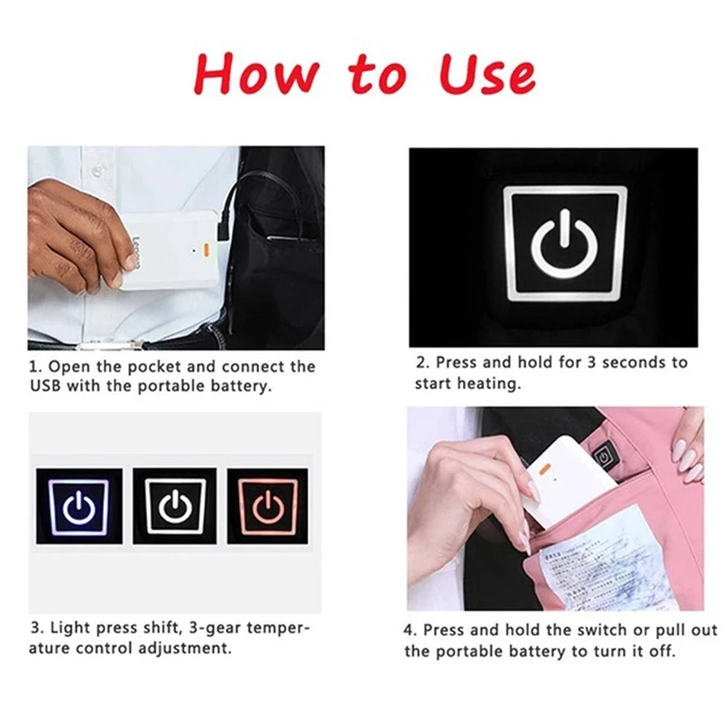 Chaleco calefactor de 11 áreas para hombre/mujer, chaleco informal con cuello en V y calefacción por USB, chaqueta calefactora de temperatura con Control inteligente, abrigo de algodón para caza de invierno