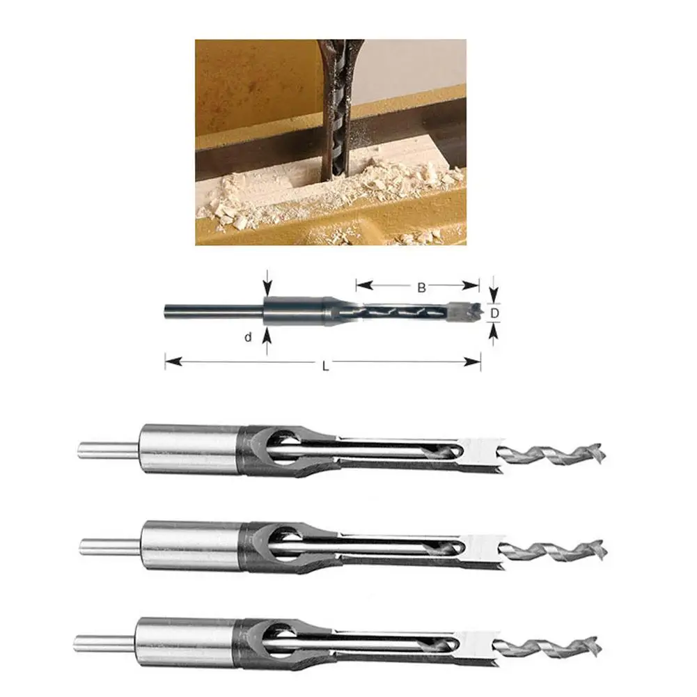 6/6.4/8/10/12.7Mm HSS Vuông Lỗ Mũi Mortising Dụng Cụ Dụng Cụ Làm Rau Cau