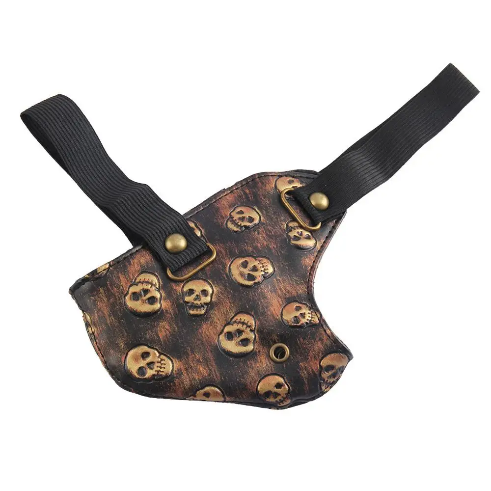 บุรุษสตรี Biker หน้ากากรถจักรยานยนต์ Punk Retro Golden Silver Multi Skull Windproof ฝุ่นหนังแถบคาดศีรษะยืดหยุ่น Face Mask