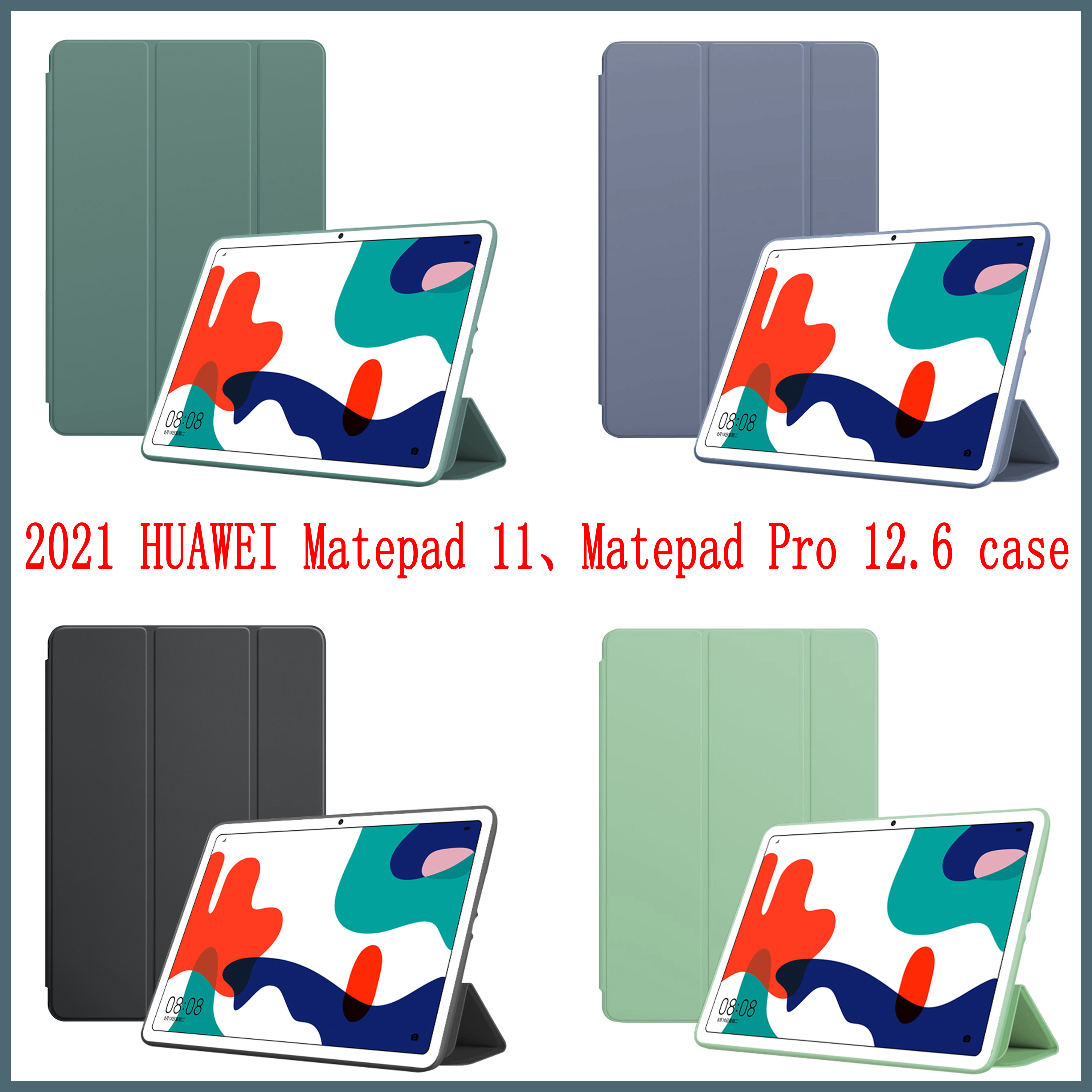 Untuk 2021 Huawei Matipad 11 Pro 12.6 Tablet Cover Kulit PU untuk Mediapad M6 8.4 10.8 Inci Untuk Honor V6 10.4 "2020 TPU Soft Case