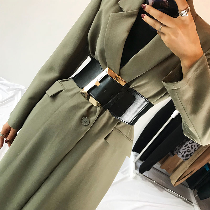 แฟชั่นเข็มขัดคอร์เซ็ท Plus ขนาดเข็มขัดเอว Cummerbund กว้าง Ceinture Femme ขนาดใหญ่เข็มขัดเข็มขัด