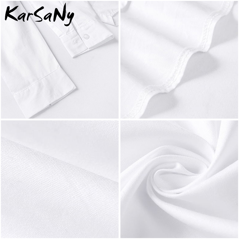 여성용 화이트 셔츠 오버 사이즈 코튼 팜므 탑스 플러스 사이즈 5XL 여성용 긴 셔츠 화이트 블라우스 봄 긴 소매 튜닉 여성