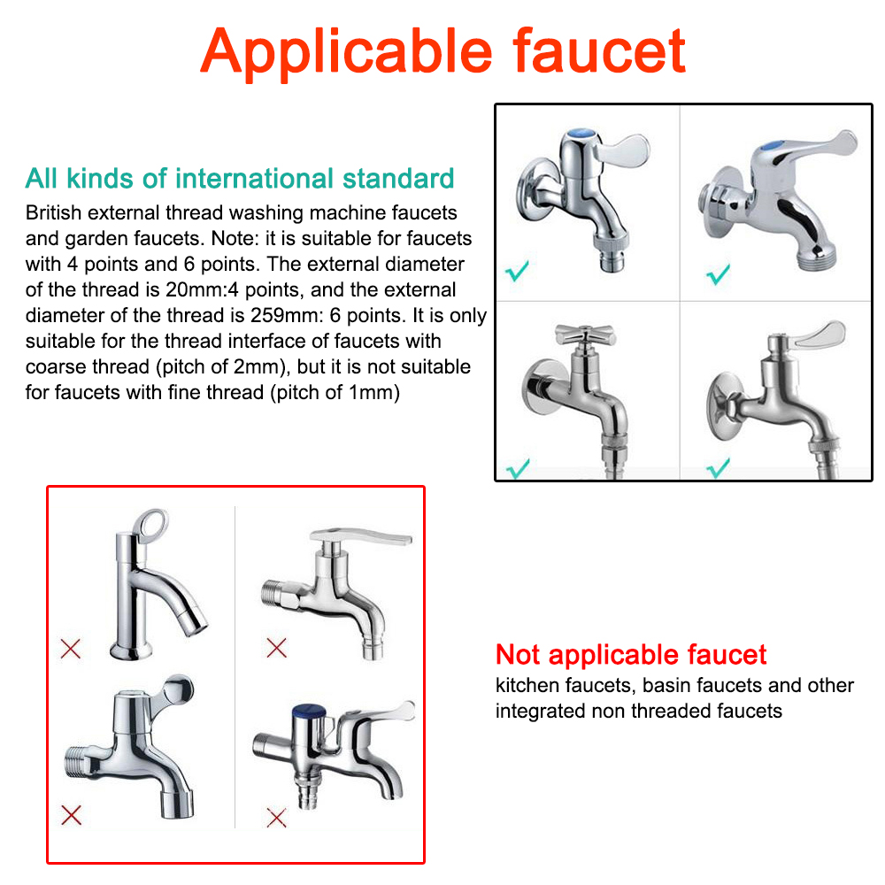 Valve Splitter 3/4" Watering Connector Distributor 4 Way Hose Splitters For Water Pipe Hose Pipe Tap Connectors