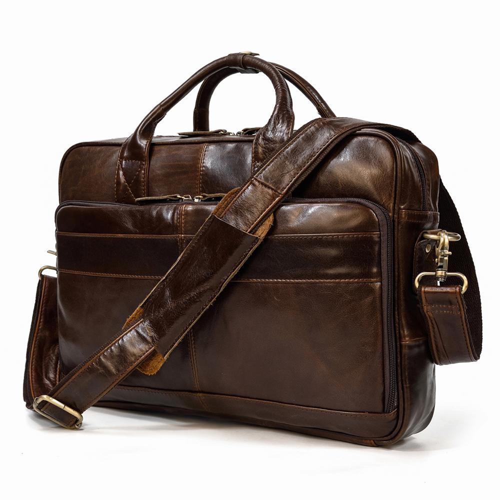 Maheu Zachte Lederen Aktetas Tas Mannen Mannelijke Zakelijke Laptop Tas 14 15.6 Inch Pc Computer Tas Voor Mannen mannelijke