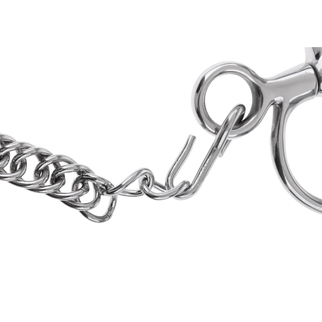 5นิ้ว Horse Bit Snaffle Curb Chain และ Curb ตะขอ-ทนทานและสนิม