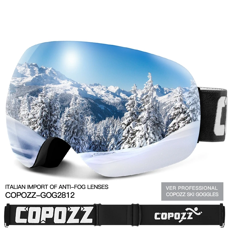 COPOZZ Outdoor Sports gogle narciarskie ochrona UV400 maska ​​narciarska mężczyzna kobieta Anti-Fog duża twarz okulary śniegowe Snowboard okulary narciarskie