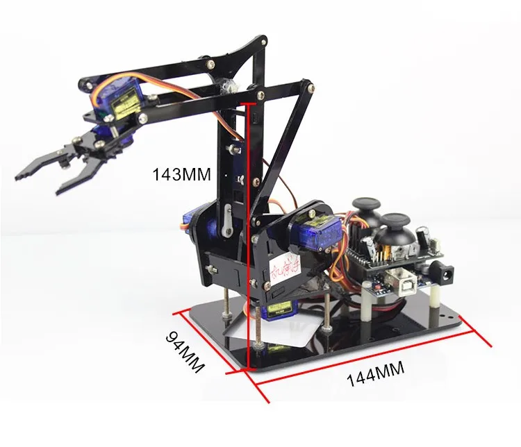 ที่ถูกที่สุด4 DOF อะคริลิคแขนหุ่นยนต์สำหรับ Arduino หุ่นยนต์ Gripper Claw SG90เซอร์โวสำหรับ Rasbperry Pi โครงการ DIY STEM ของเล่น