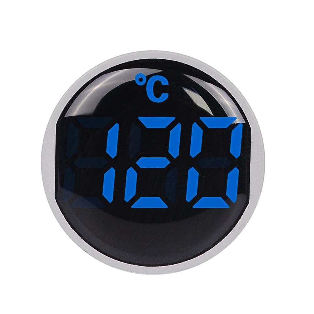 22Mm Tròn Nhỏ Mini Đèn LED Hiển Thị Nhiệt Kế Kỹ Thuật Số Đồng Hồ Đo Nhiệt Độ Chỉ Báo AC 50-380V 220V -20-120'C