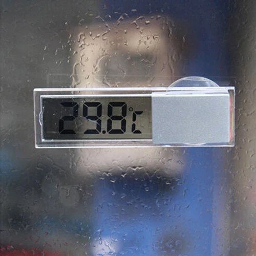 Medidor de temperatura Digital LCD para interiores, hogar y exteriores, ventosa, termómetro para coche, práctico Sensor de temperatura y humedad