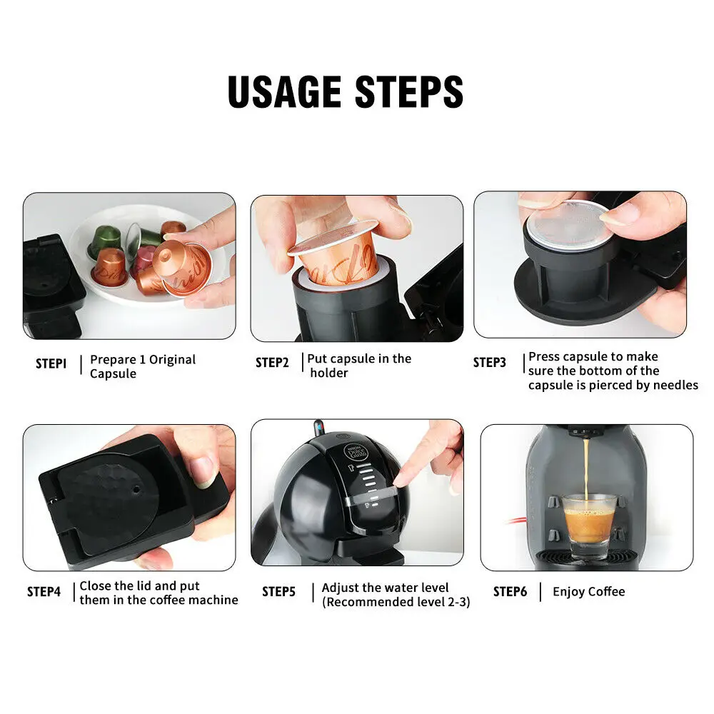 Coffee Adapter for Dolce Gusto Espresso with Nepresso Original Capsule Pod Adapter for Dolce Gusto Melody Genio 2 Mini ME Maker
