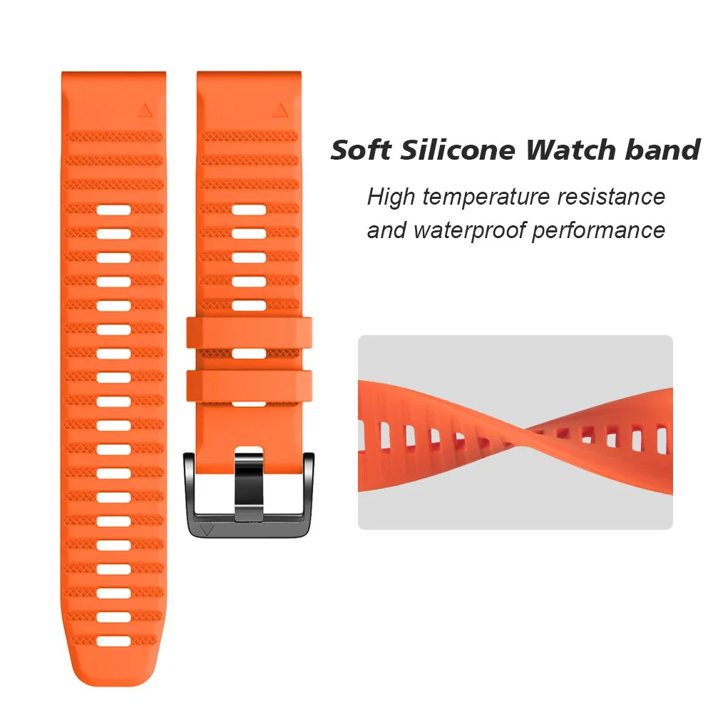 ANBEST 26Mm 22Mm Ban Nhạc Dành Cho Garmin Fenix 6X/ 6X Pro/5X/3 Silicone Mềm Dây Đeo cho Fenix 6/6 Pro/5/5 Plus Smartwatch Phụ Kiện