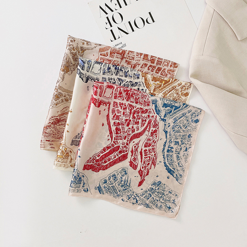 100% bufandas cuadradas de seda auténtica, Bandana para mujer, Foulard estampado de alta calidad, bufandas para el pelo, bolsa, pañuelo suave para el cuello