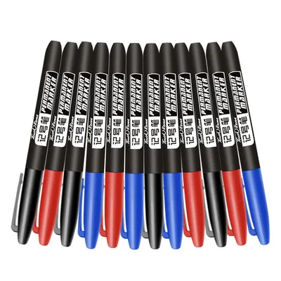 6 Cái/bộ Thường Trực Bút Đánh Dấu Mỹ Điểm Mực Chống Thấm Nước Mỏng Ngòi Thô Ngòi Đen Xanh Màu Đỏ 1.5Mm Mịn màu Bút Bút