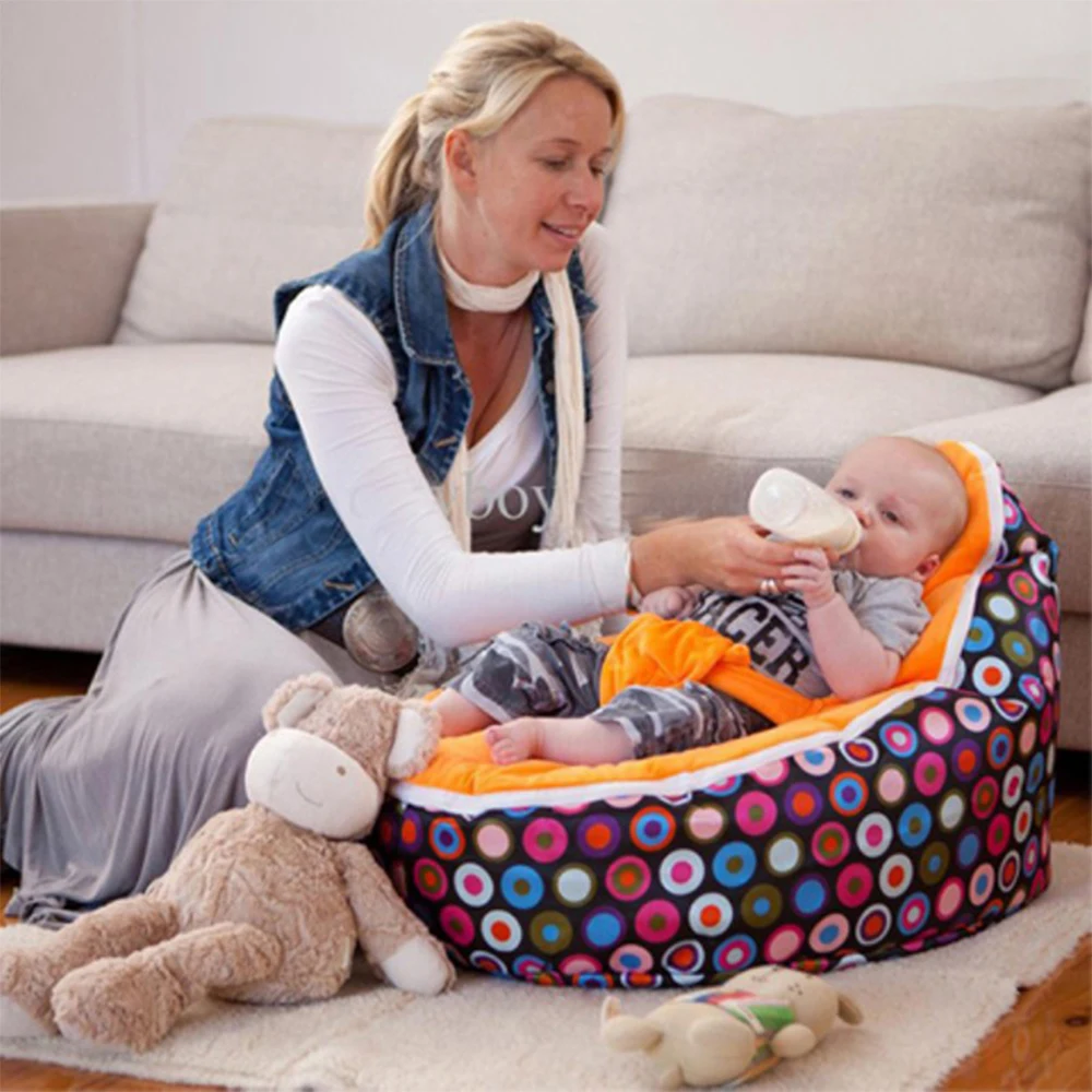Levmoon Vừa Đậu Túi Ghế Trẻ Em Giường Ngủ Gấp Di Động Con Sofa Zac Mà Không Chất Độn