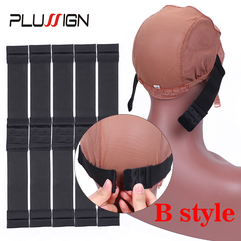 5 uds Plussign banda elástica ajustable para pelucas costura banda de peluca negra 2,5 Cm, 3 Cm, 3,5 Cm de ancho accesorios de peluca peluca Material fijo