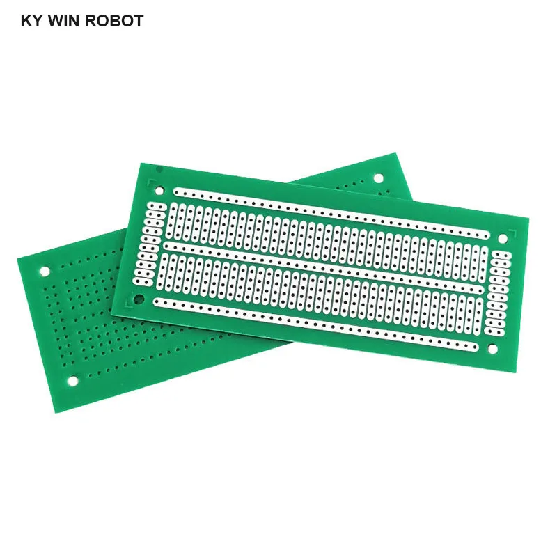 1 Uds DIY 4,7*11,6 CM verde prototipo de un solo lado papel PCB placa de circuito de matriz de experimento Universal 47x116MM para Arduino