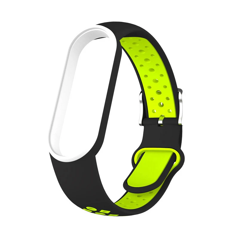 ベルトシャオ mi mi バンド 5 6 2 色のシリコンブレスレットスポーツ通気性ストラップ miband 5 miband7 交換用リストバンド