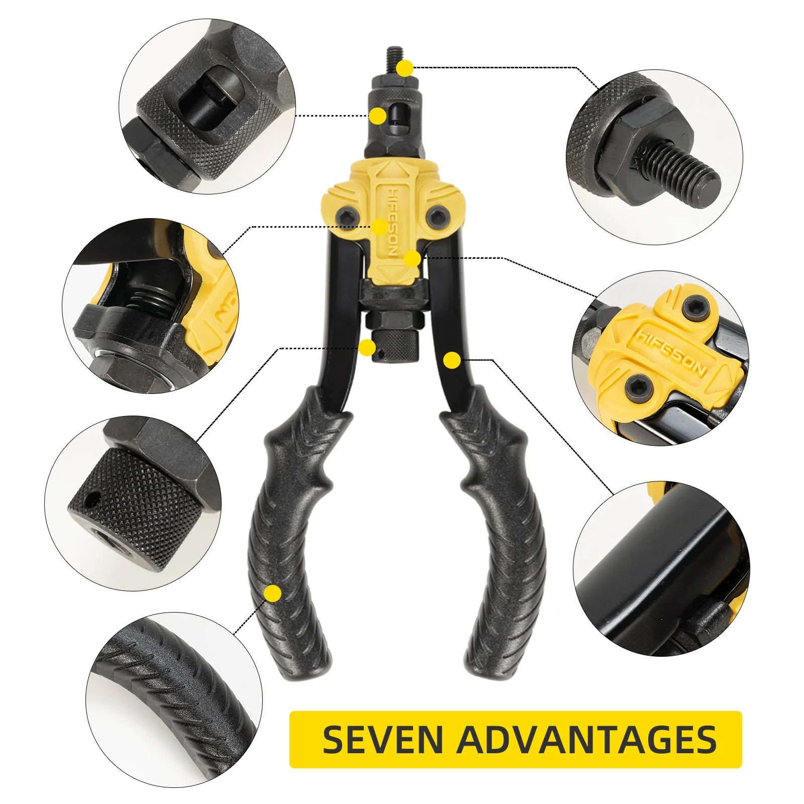 Hand Rivet Nut Gun Insert threaded Mandrels Manual Riveters Nut Gun for Riveting Rivnut Tool M3 M4 M5 M6 M8 M10 M12 Nuts Toolbox