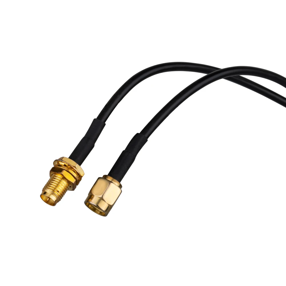 RP-SMA SMA Connector ชายหญิงทองแดง Feeder สําหรับ Coax Coaxial WiFi การ์ดเครือข่าย RG174 Router เสาอากาศ