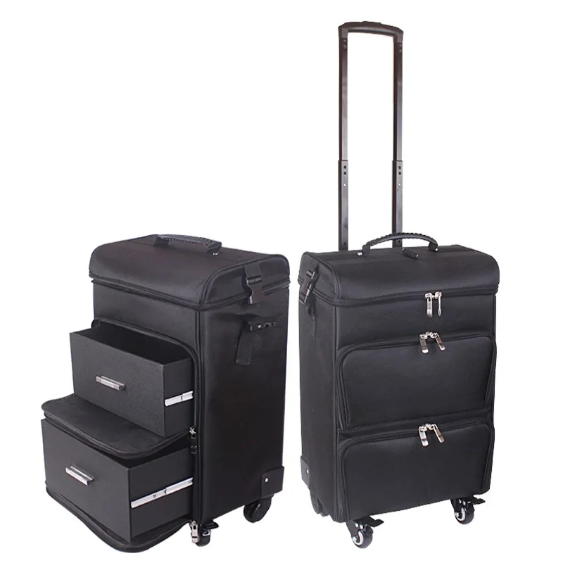Neue Multifunktions Trolley Kosmetische fall Roll Gepäck tasche auf rädern, damen Nails Make-Up Toolbox, Schönheit Tattoo Salons Koffer