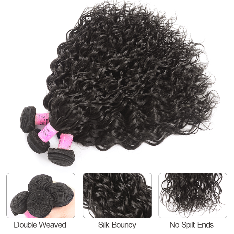 ユニスヘア 1/3/4 バンドル水波ペルーの髪織りバンドル波状ヘアエクステンション 100% レミー人毛水波