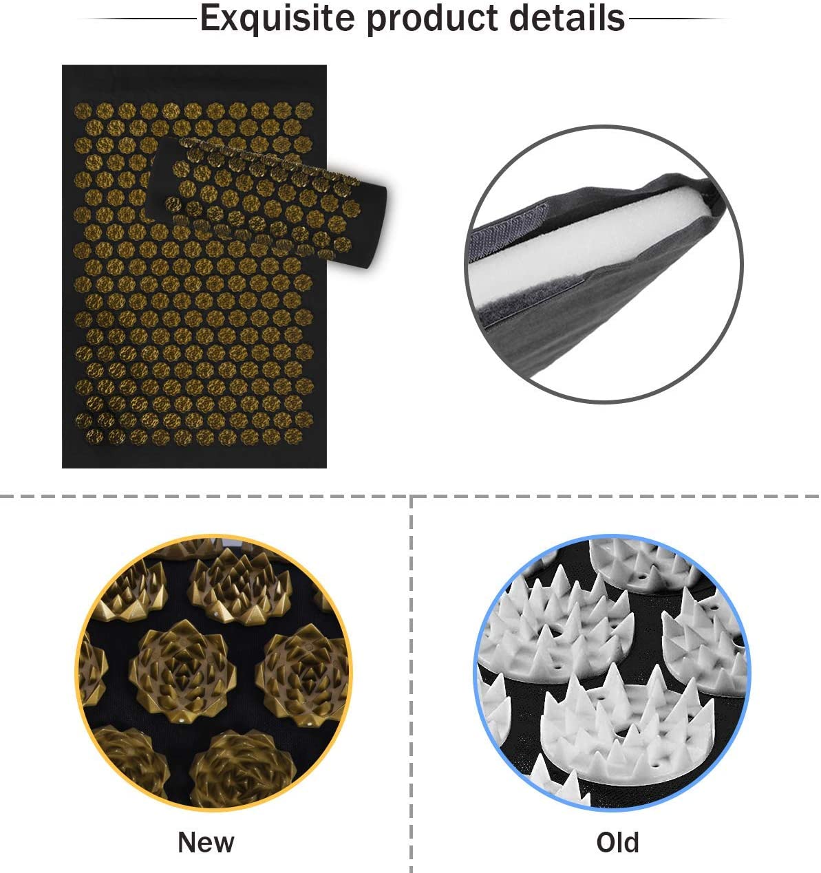 Shiatsu Akupressurmatte Spike Massagepad Kuznetsovs Applikator Sport Fitness Kissen Kissen Massagegerät Yoga Matte Pilates Übung