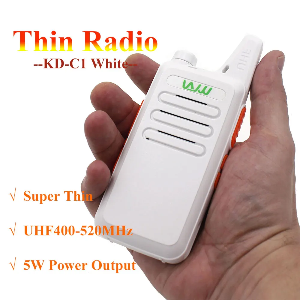 4 Uds WLN KD-C1 Mini Radio portátil UHF 400-520MHz 5W walkie talkie transceptor UHF de 16 canales