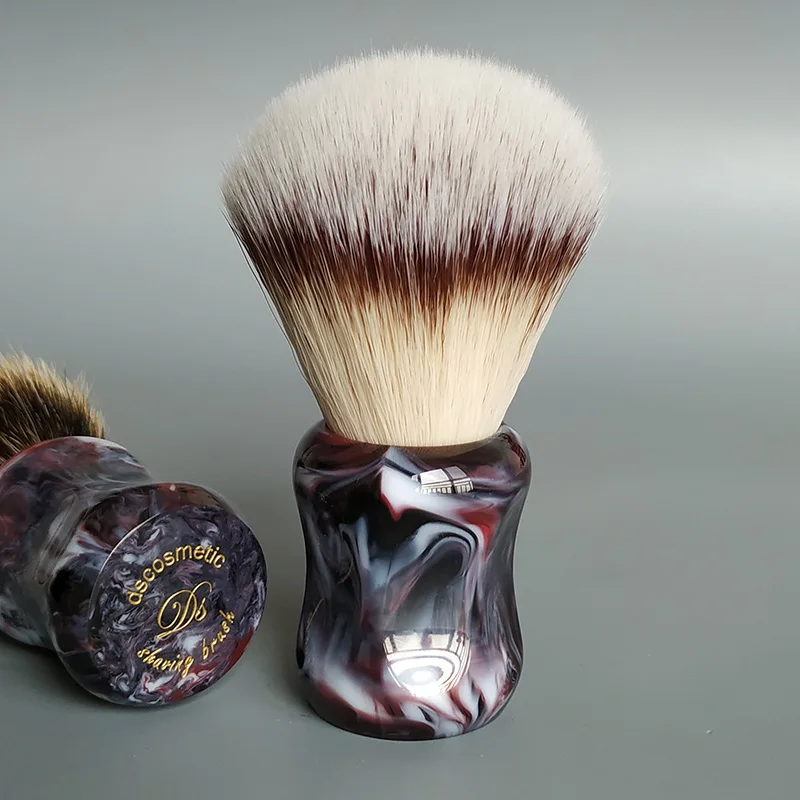 dscosmetic T4 ソフト人工毛シェービングブラシ樹脂ハンドル手作りシェービングブラシ男性ウェットシェービング用