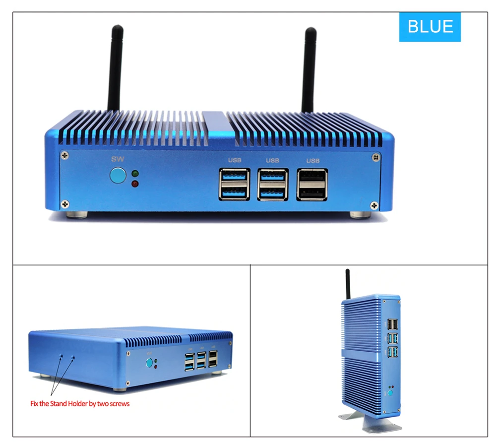 Eglobal Giá Rẻ Quạt Không Cánh Mini PC Windows 10 Pro Intel I5 7200U I3 7167U DDR4/DDR3 Barebone Máy Tính Components4K HTPC wiFi HDMI VGA