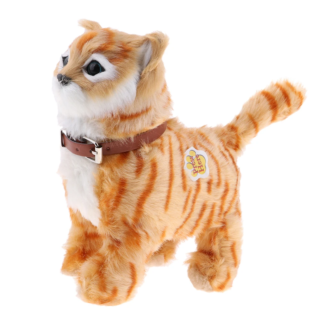 อิเล็กทรอนิกส์ตุ๊กตาแมวของเล่นตุ๊กตาของเล่นแมวเดิน Meow ของเล่นเด็กเด็กสัตว์ของเล่นของขวัญวันเกิดตกแต่งโฮมออฟฟิศ