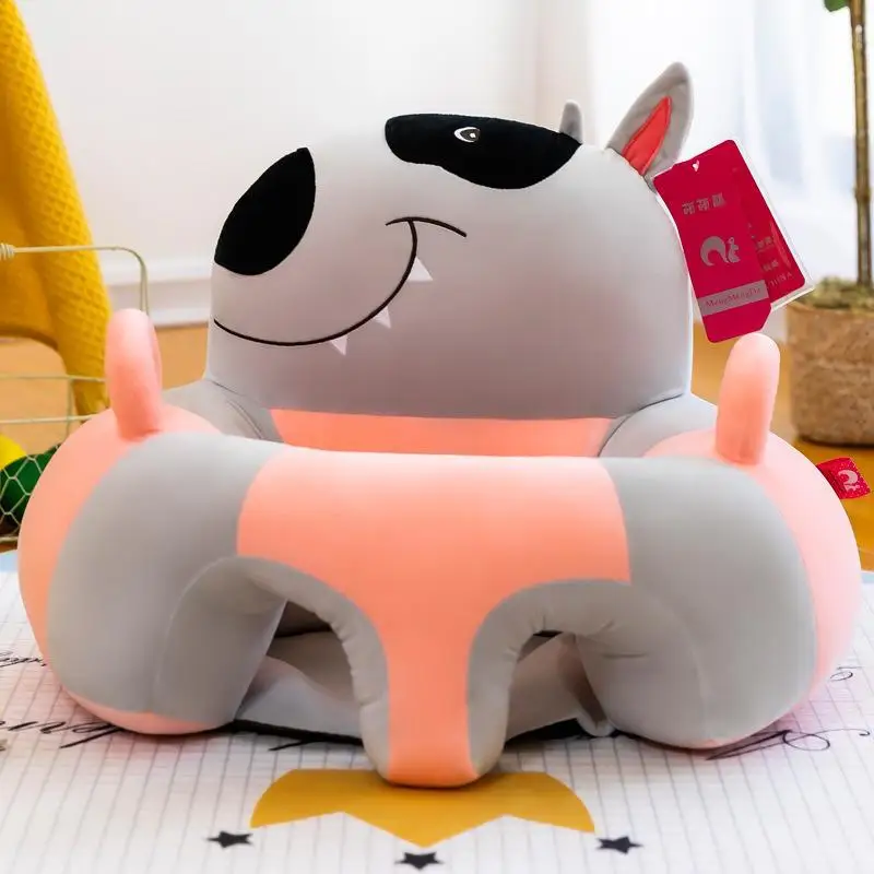 Pele bonito do sofá dos desenhos animados para o infante, assento do bebê, tampa do sofá, sente-se aprendendo a cadeira, tampa lavável somente com zíper sem algodão PP, novo