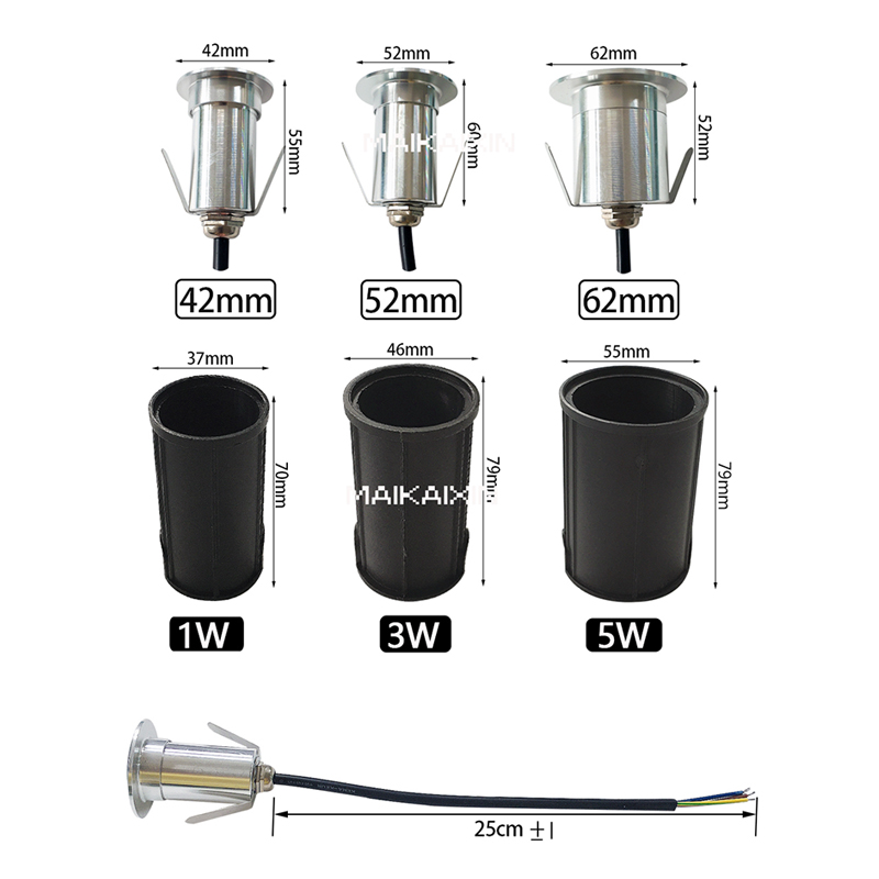 IP67 DC12/24V Außenbeleuchtung 3W 5W Garten Hof Stufe Treppen Boden Deck LED Einbau Inground Lampen unterirdischen Strahler 220V