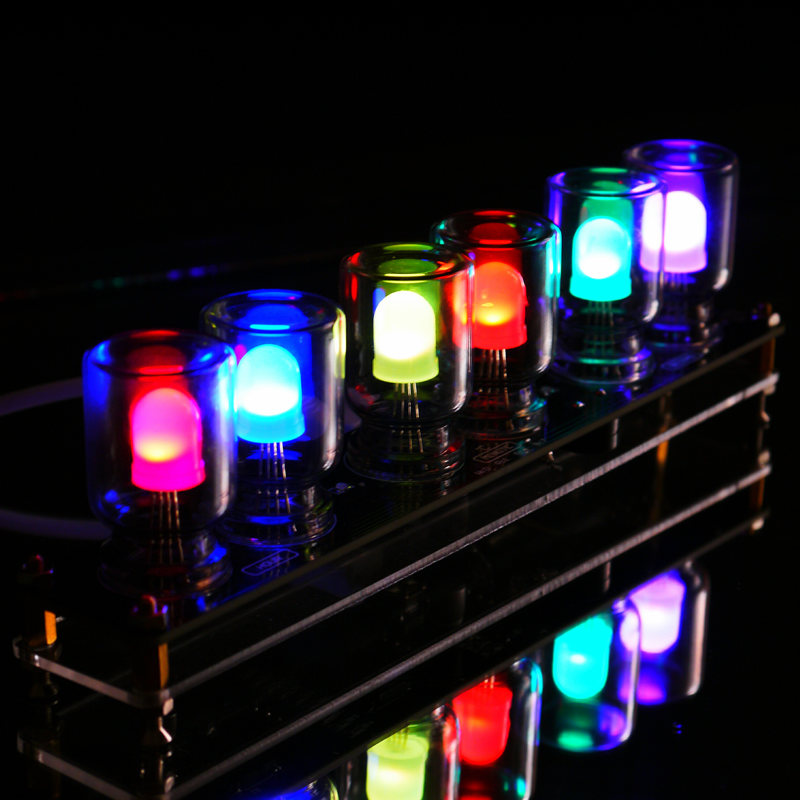 Kit de reloj electrónico Aurora LED, Cubo de luz colorida, alarma de vidrio, cromatografía, bricolaje