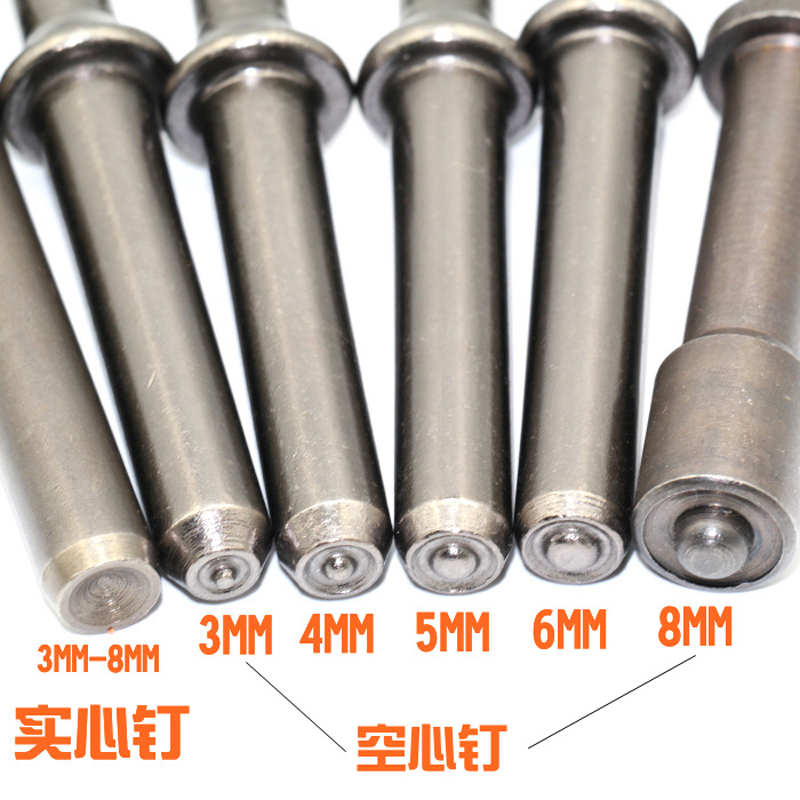 Pistola pneumática de rebite de alumínio sólido, sinais de publicidade de estrada, martelo de rebite m3 a m8, rebites ocos e sólidos