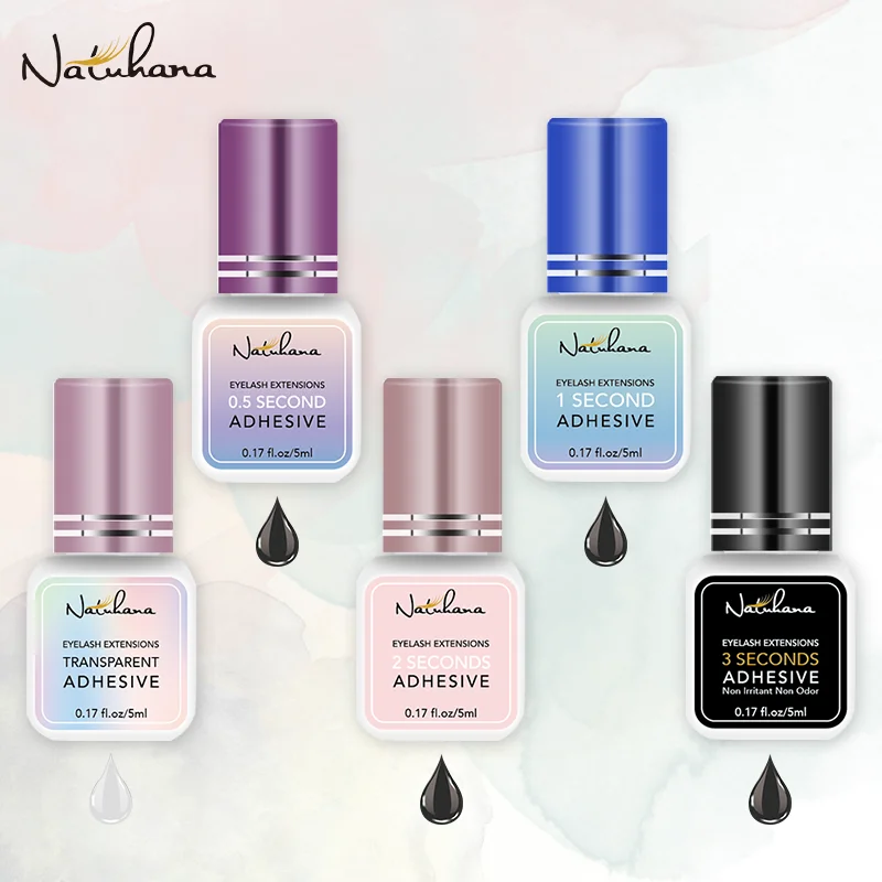 NATUHANA 5ml 1 segundo secado rápido fuerte pegamento para extensión de pestañas postizas retención adhesiva 5-7 semanas pegamento para pestañas de visón de bajo olor