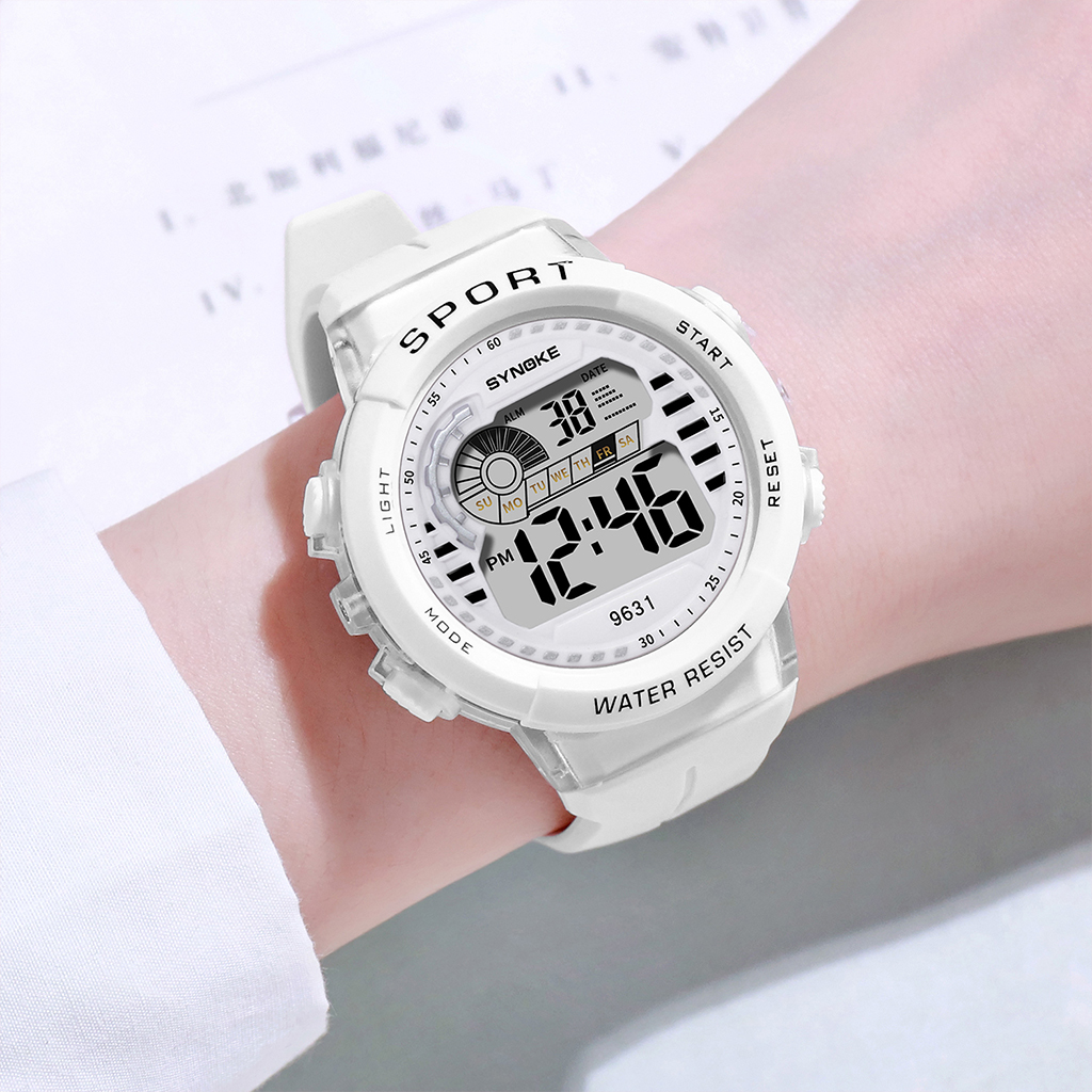 SYNOKE, relojes deportivos a la moda para niños, reloj de pulsera electrónico resistente al agua hasta 50M, cronómetro, reloj Digital para niños y niñas