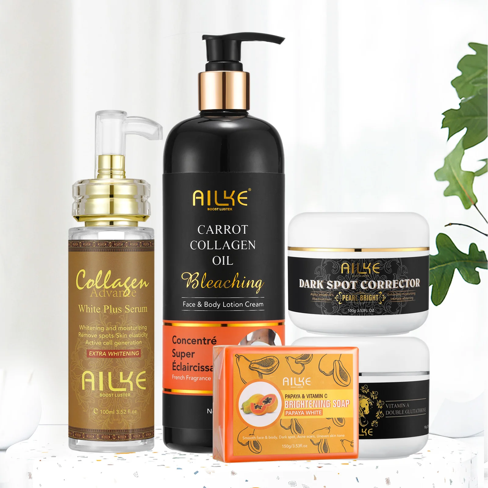 AILKE Collagen Phụ Nữ Chăm Sóc Da, Dưỡng Ẩm Làm Mịn, Làm Trắng Youther, Loại Bỏ Tàn Nhang & Tại Chỗ, da Sáng 5 Trong 1 Bộ
