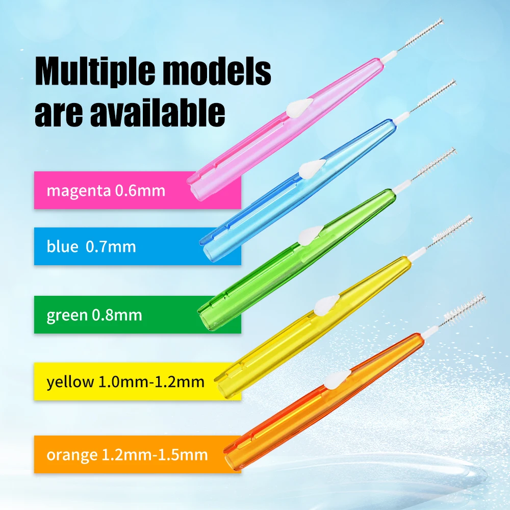 60 Cái/hộp Đựng Tăm Nha Khoa Bàn Chải Kẽ Răng 0.6-1.5Mm Vệ Sinh Giữa Răng Chăm Sóc Răng Miệng Chỉnh Nha Tôi Hình Răng Chỉ
