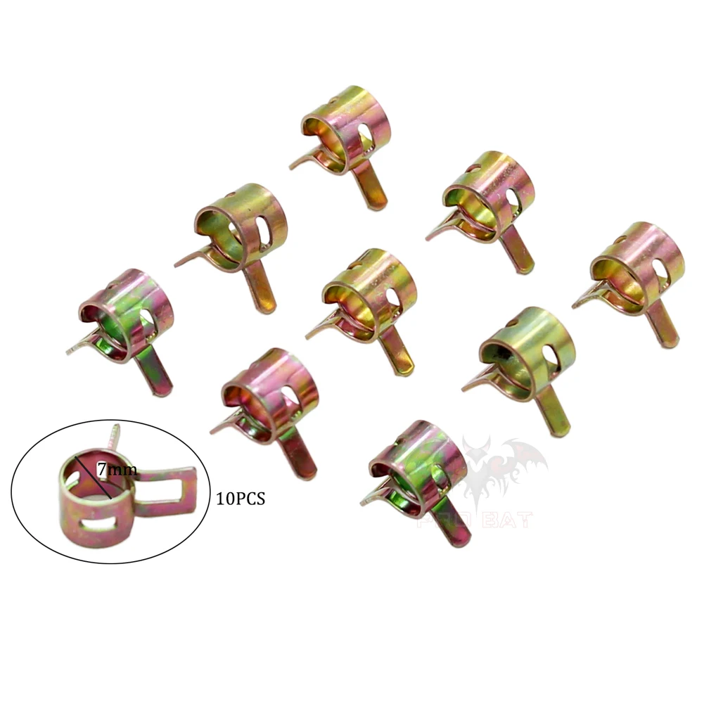 10 Buah 7Mm ID Saluran Bahan Bakar Vakum Selang Tubing Spring Clip Clamp Motor Skuter