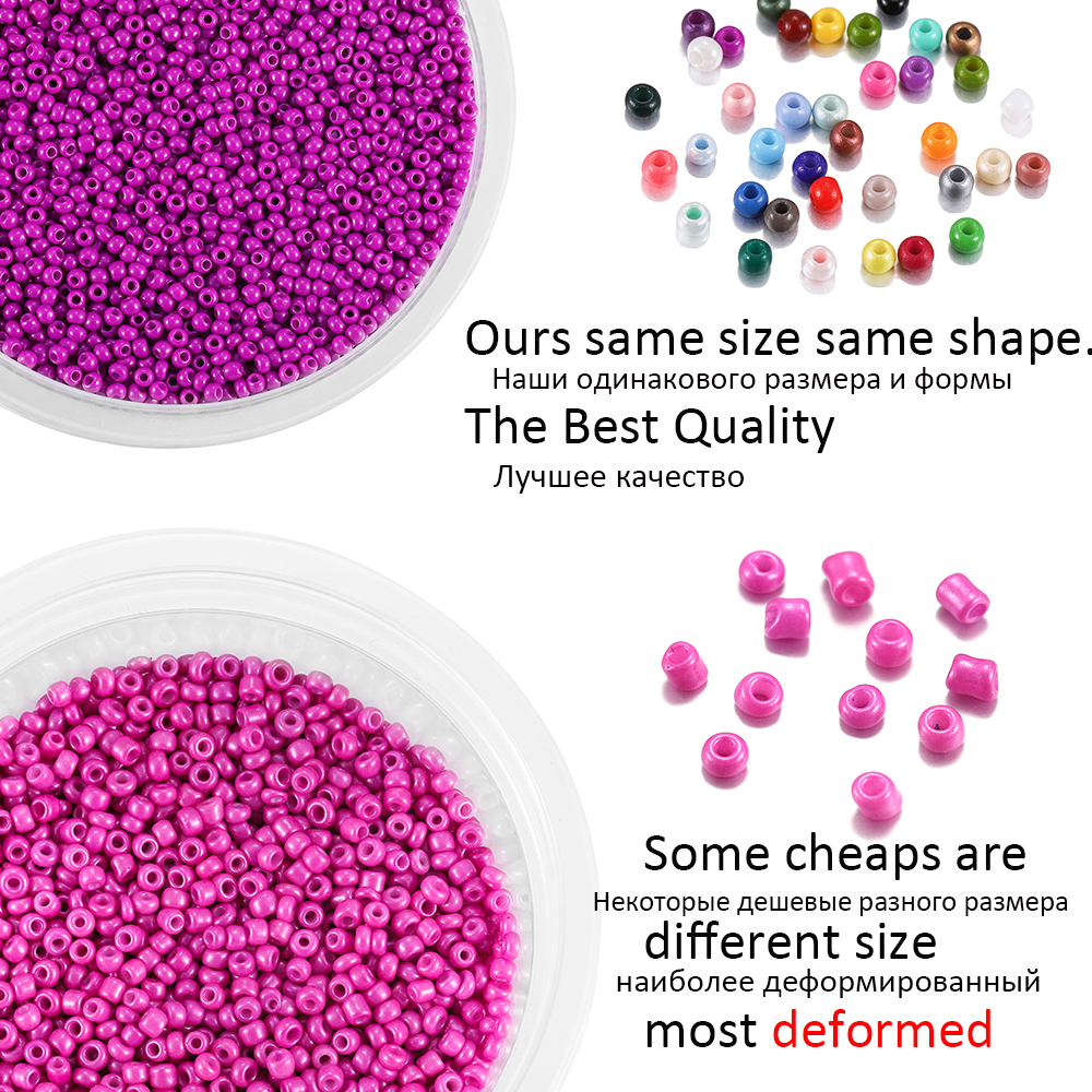 1000/1800 Uds. Cuentas de 2mm cuentas de semilla de vidrio checo pequeñas cuentas redondas sueltas para pendientes DIY pulsera accesorios para hacer joyas