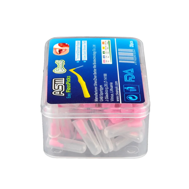 20 Cái/hộp L Hình Kéo Đẩy Bàn Chải Kẽ Răng Chỉnh Nha Đựng Tăm Răng Làm Trắng Răng Chọn Bàn Chải Đánh Răng Vệ Sinh Răng Miệng Chăm Sóc