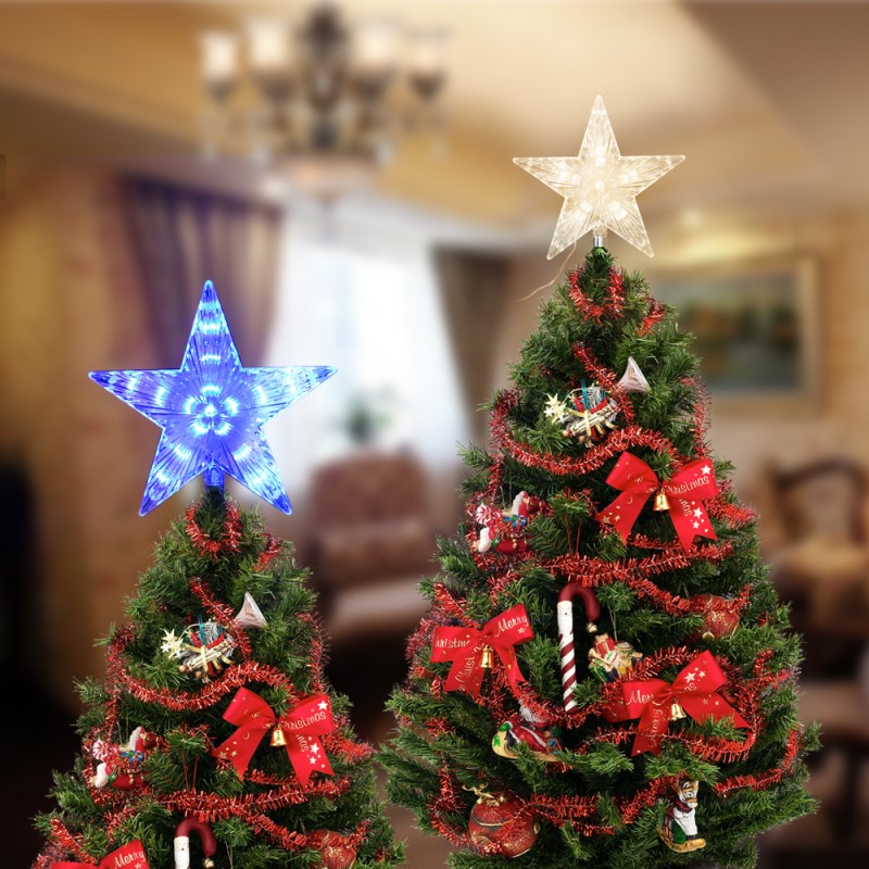 Star Tree Light for Christmas Trees Decoration EU Plug Blinking Fairy Lights Home Wedding Party Garden Holiday 23cm Dropshipping