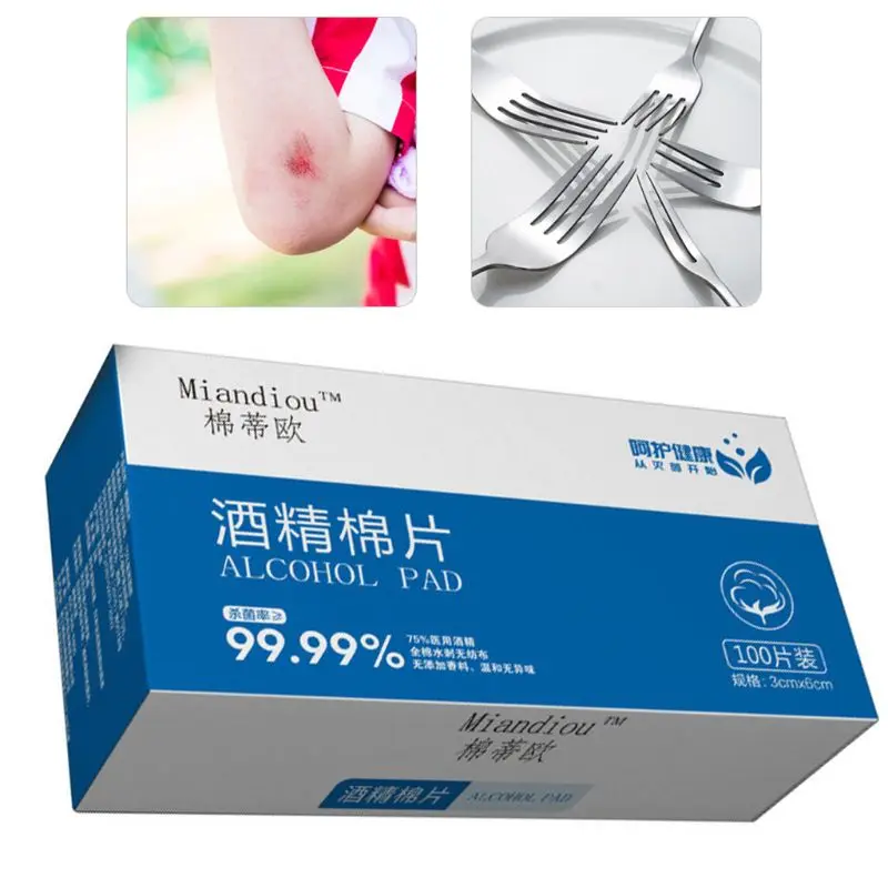 100 Chiếc Động 75% Rượu Miếng Lót Diệt Khuẩn Làm Sạch Diệt Khuẩn Khăn Lau Ướt