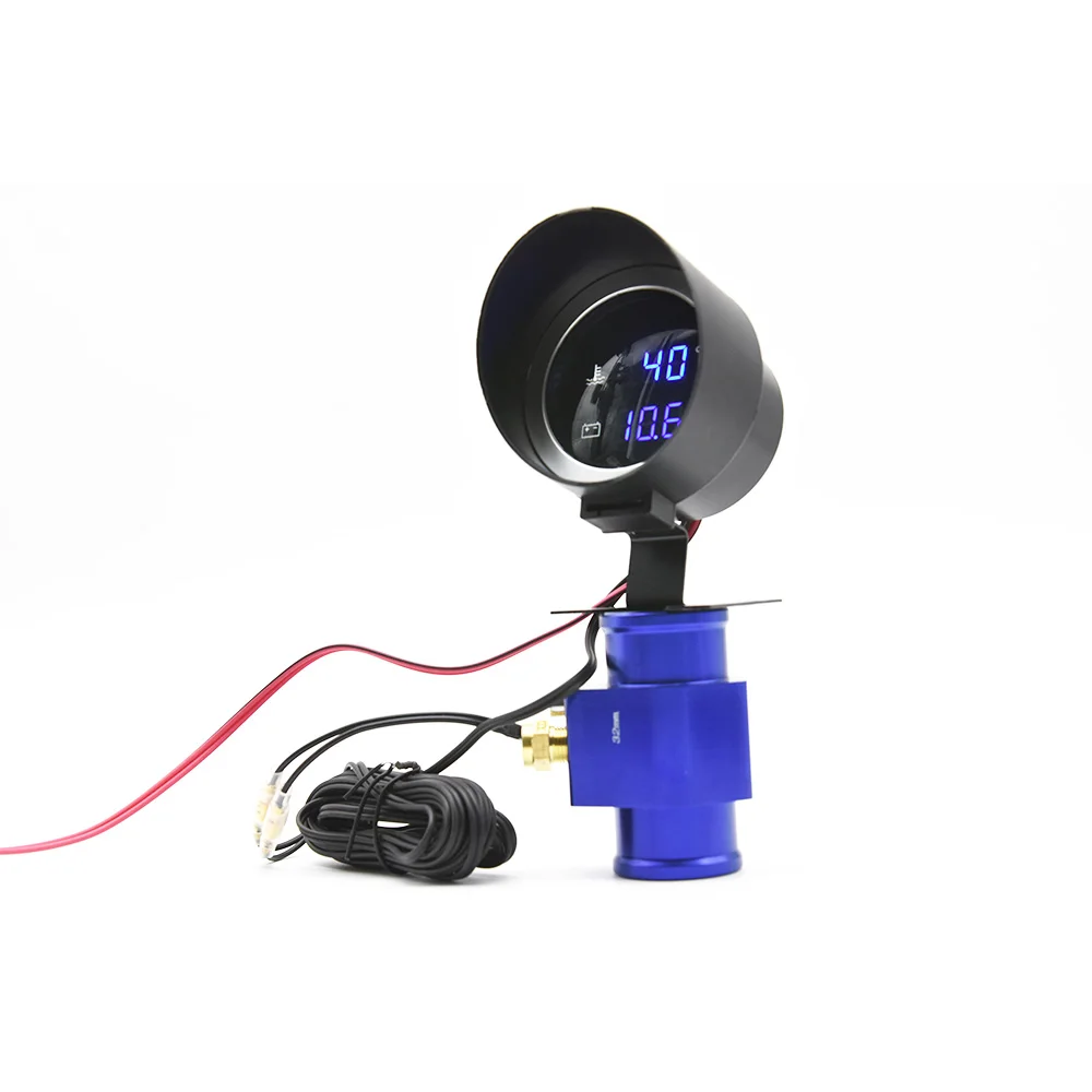 Medidor de temperatura da água do carro-10-110 celsius com sensor de tubo comum de temperatura da água 28mm 34mm adaptador 1/8npt sensor voltímetro 2 em 1