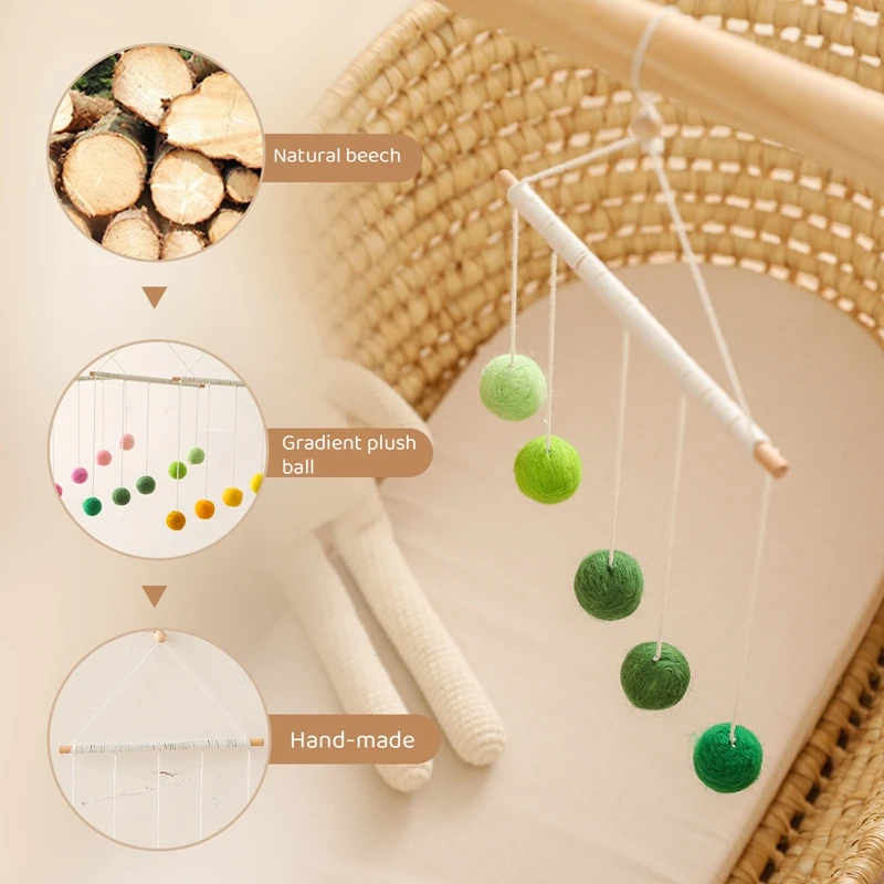 Bé Montessori Sang Trọng Bóng Mặt Dây Chuyền Di Động Nhiều Màu Sắc Treo Cũi Đồ Chơi Trẻ Em Trực Quan Cảm Giác Chơi Game Màu Nhận Thức Đồ Chơi Giáo Dục