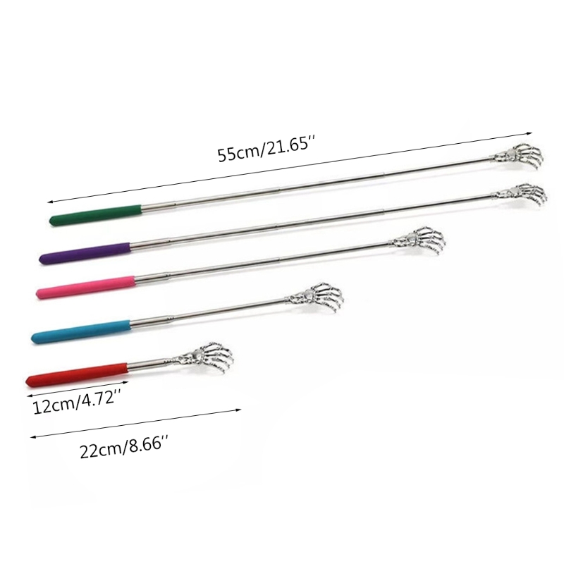 Rascador de espalda de acero inoxidable para hombre y mujer, masajeador de mano telescópico extensible, portátil, con garras fantasma, envío directo
