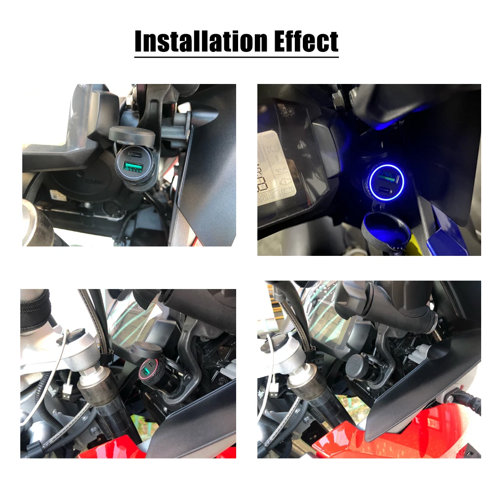 Motorfiets Snellader USB Type-C QC 3.0 Power Adapter Socket Plug Voor BMW R1100RT R1250GS Adventure R1200GS GS1200 ADV LC