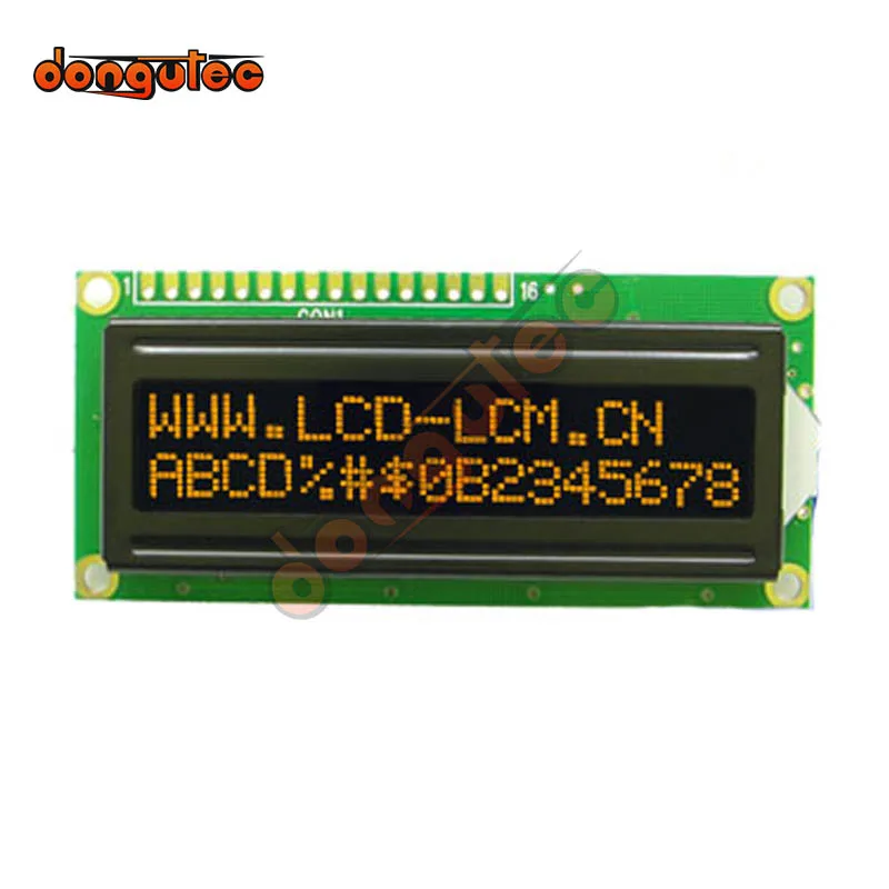 Écran d'affichage LCD Rick Tech, fond noir négatif, LCM, rouge, vert, blanc, orange, jaune sur FSTN, 5V, 162, 1602, 16X2, 1602A