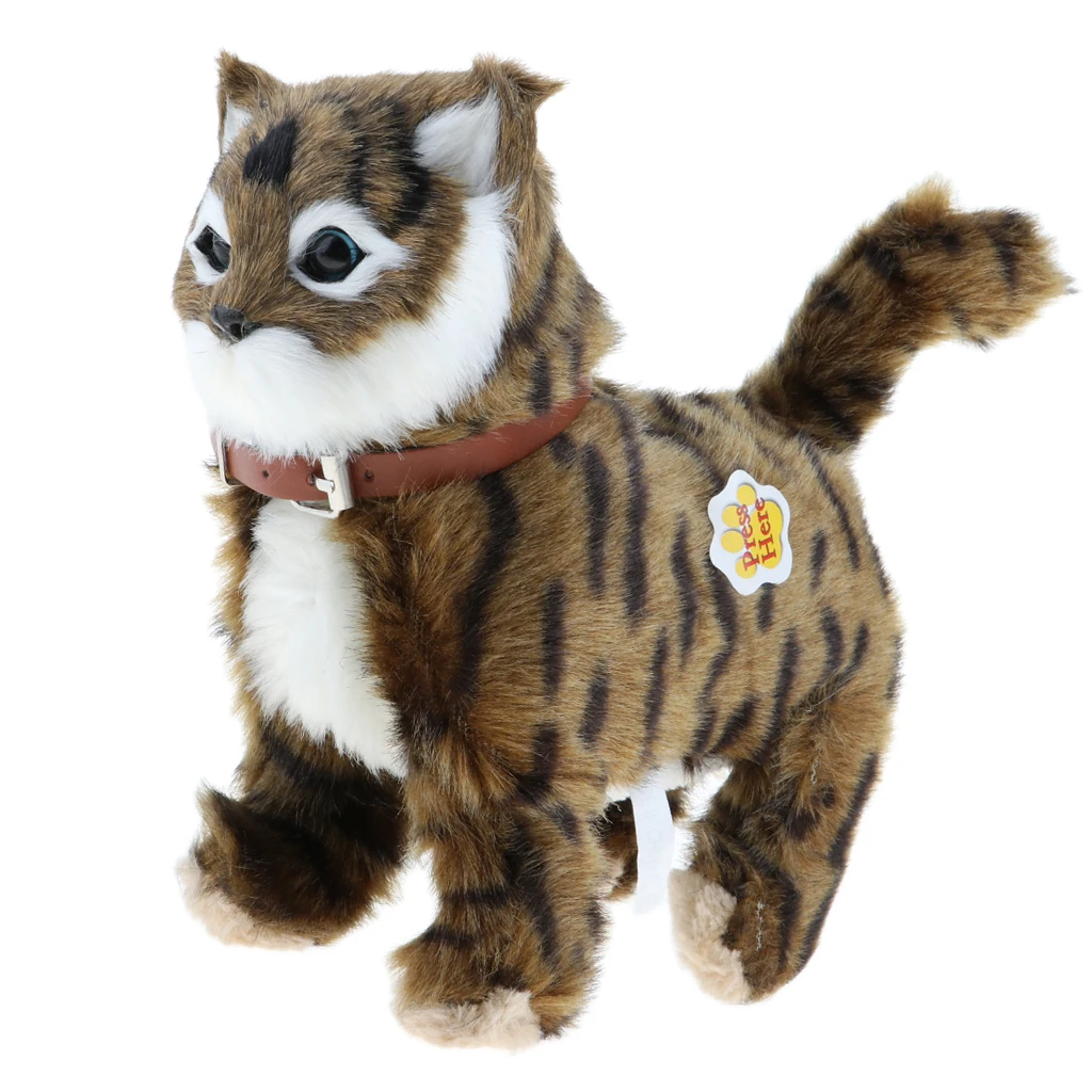 อิเล็กทรอนิกส์ตุ๊กตาแมวของเล่นตุ๊กตาของเล่นแมวเดิน Meow ของเล่นเด็กเด็กสัตว์ของเล่นของขวัญวันเกิดตกแต่งโฮมออฟฟิศ